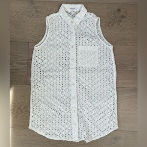 Equipment Sleeveless Cotton Eyelet Shirt